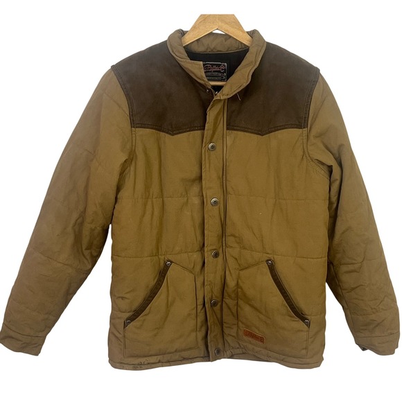 Rafter Cowboy Collection Flannel Lined Brown Field Utility Coat Full Zip Small - Picture 1 of 9